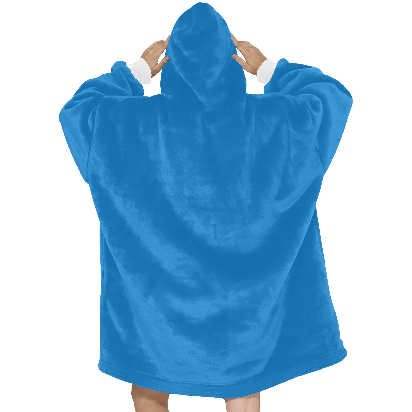 Women's Steel Blue Solid Blanket Hoodie
