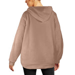 Women's Mocha Mousse Solid Flannel Hoodie