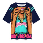 Women's Good Vibes Only Streetwear Oversized T-shirt