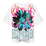 Women's Exposed Abstract Oversized T-shirt