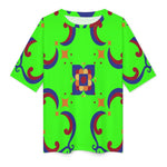 Women's Geometric Pattern Acid & Punk Oversized T-shirt