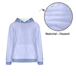Men's Alice Blue & UCLA Blue Solid Flannel Hoodie
