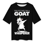 Women's Goat Whisperer Typography Oversized T-shirt