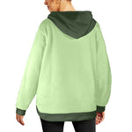 Women's Moss Green & Rifle Green Solid Flannel Hoodie
