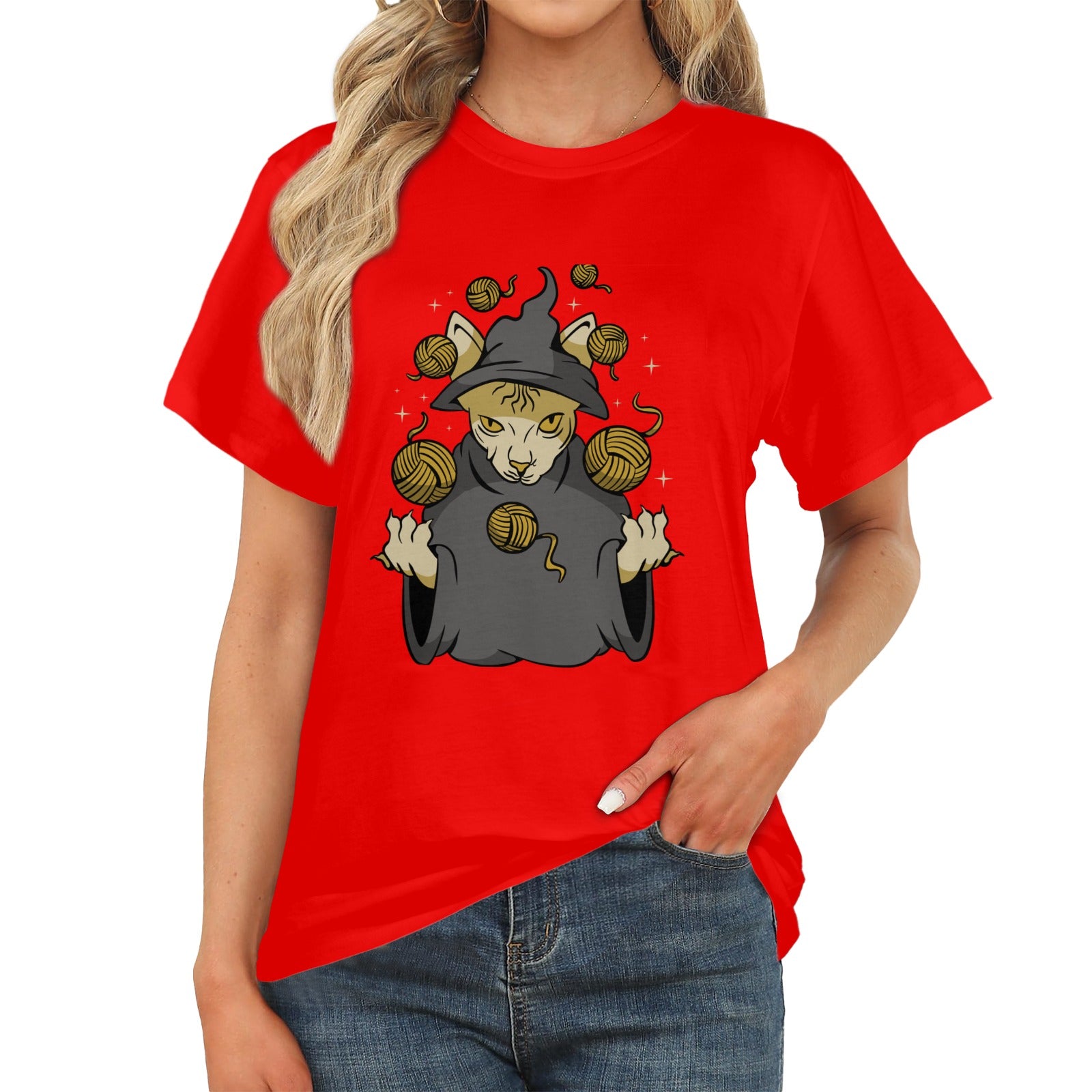 Women's Cat Wizard Acid & Punk Classic Fit T-shirt