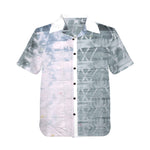 Men's Gray Tie-Dye Abstract Half Sleeve Shirt