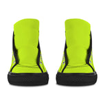 Women's Fluorescent Yellow Solid High Top Shoes