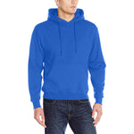 Men's Denim Blue Solid Classic Hoodie