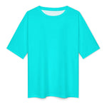 Men's Bright Turquoise Solid Oversized T-shirt