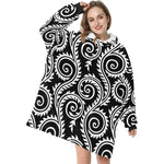 Women's Trippy Monochrome Abstract Blanket Hoodie