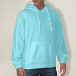 Men's Blizzard Blue Solid Flannel Hoodie