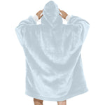 Women's Pale Aqua Blue Solid Blanket Hoodie