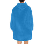 Men's Ocean Blue Solid Blanket Hoodie
