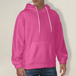 Men's Raspberry Pink Solid Flannel Hoodie