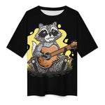 Men's Chilling Raccoon Abstract Oversized T-shirt