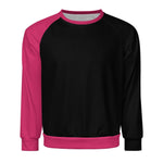 Men's Black & Raspberry Rose Solid Sweatshirt