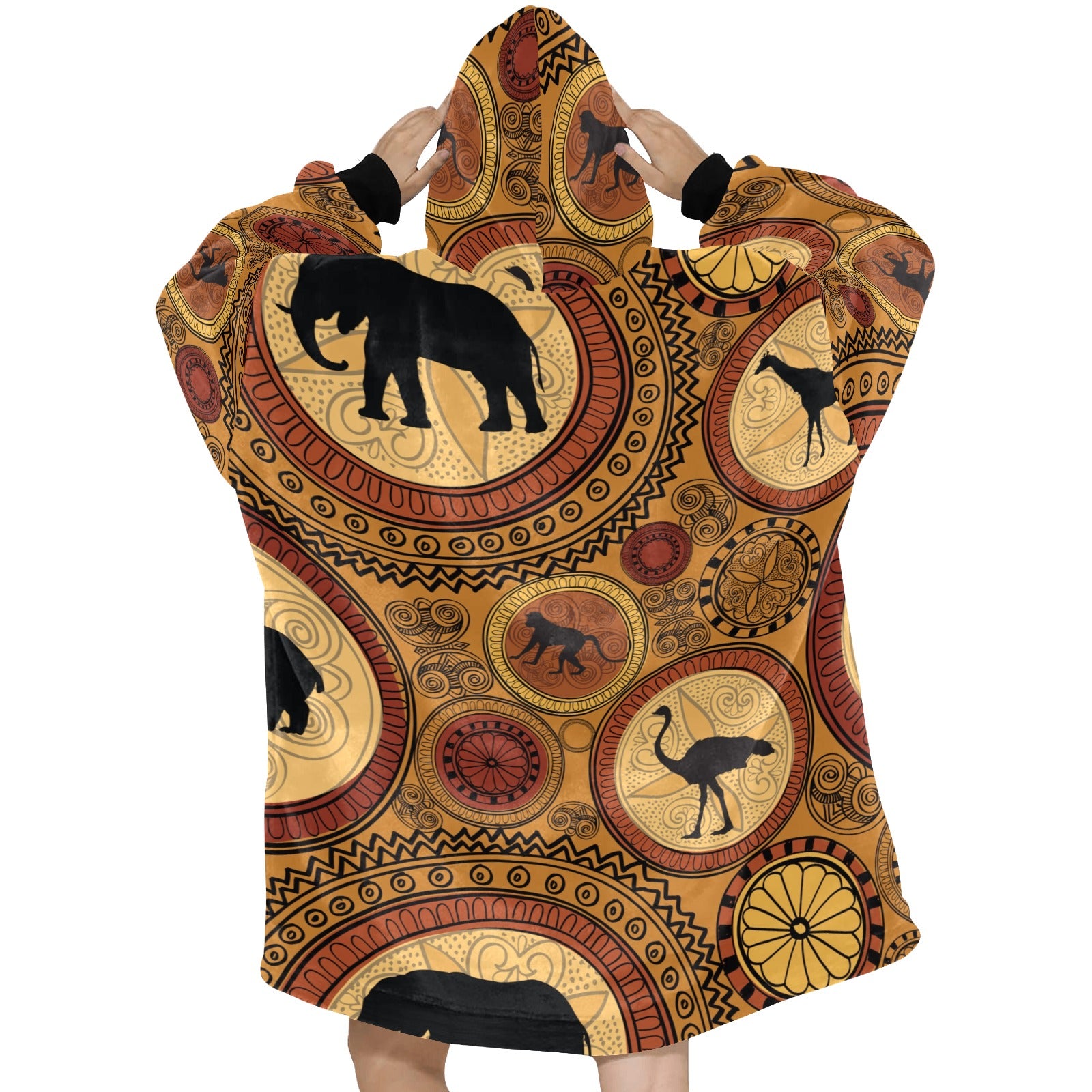 Women's African Ethnic Pattern Abstract Blanket Hoodie