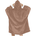 Women's Medium Mocha Mousse Solid Blanket Hoodie