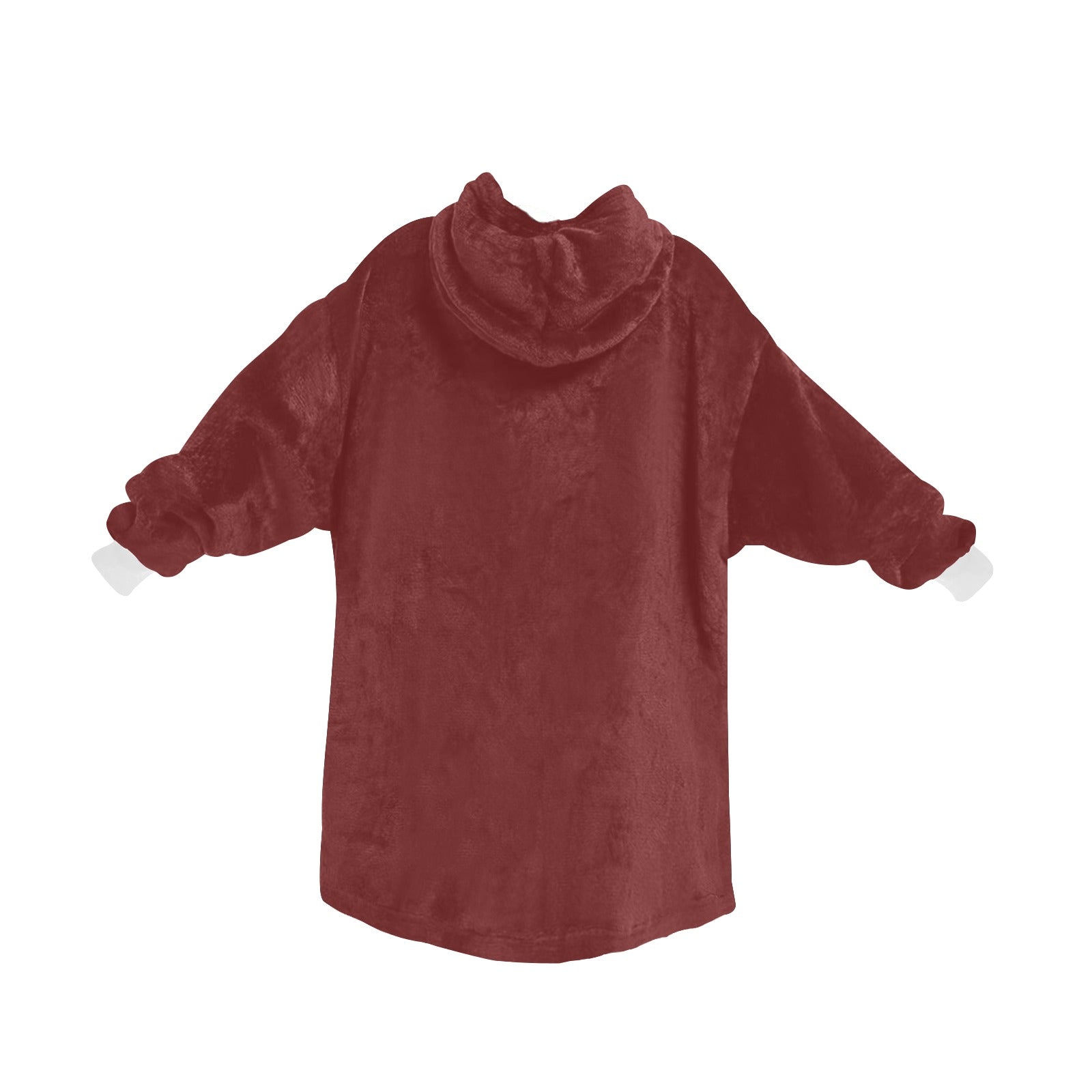Men's Wine Solid Blanket Hoodie