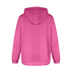 Women's Dark Pink Solid Flannel Hoodie
