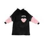 Women's Pink Heart Solid Blanket Hoodie