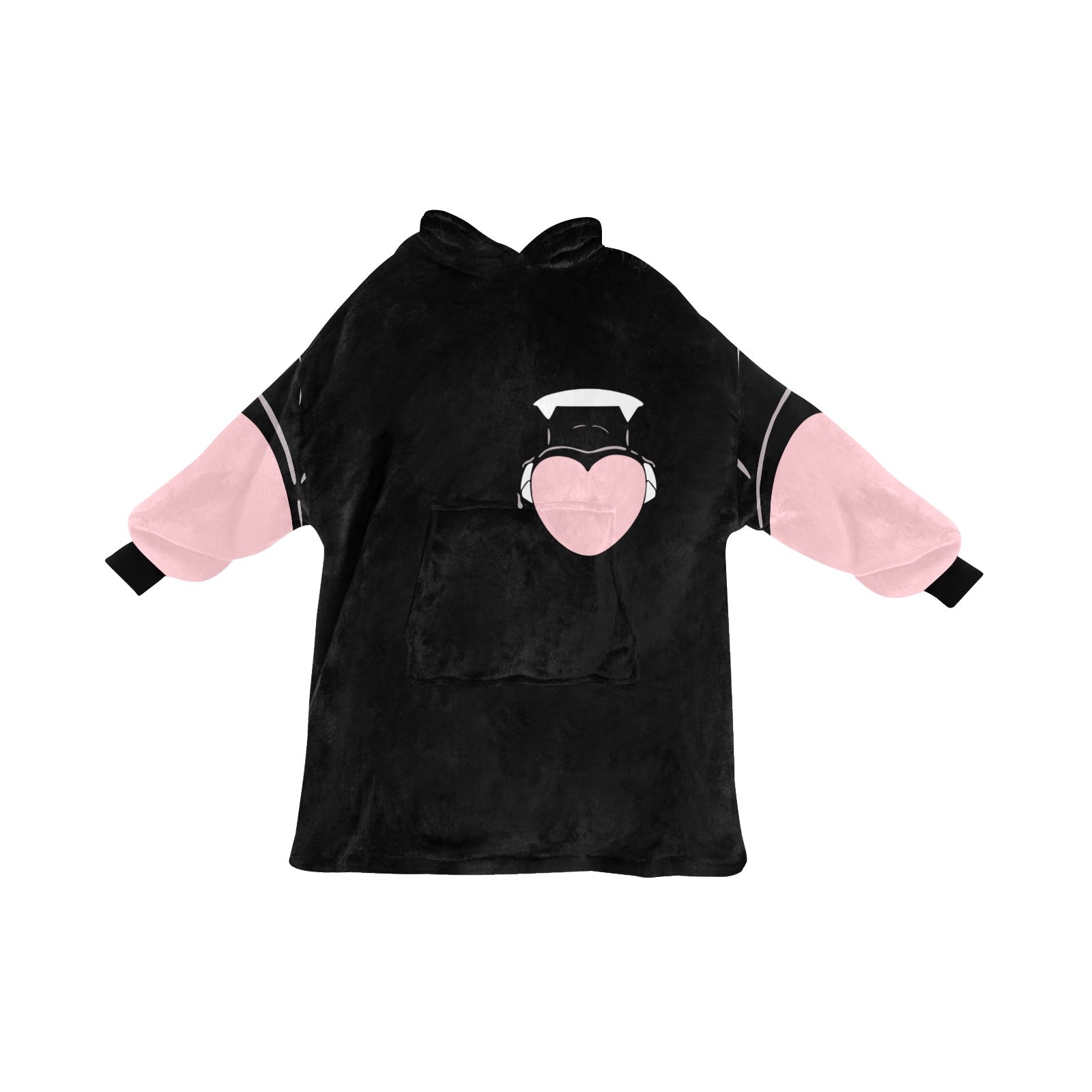 Women's Pink Heart Solid Blanket Hoodie