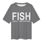Men's F-I-S-H Typography Oversized T-shirt