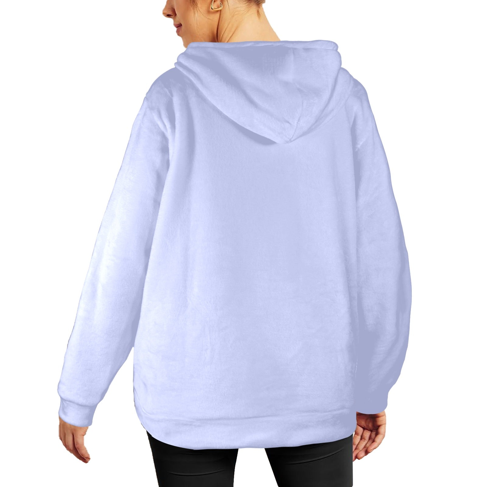 Women's Periwinkle Solid Flannel Hoodie