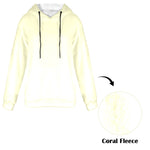 Women's Light Goldenrod Yellow Solid Flannel Hoodie
