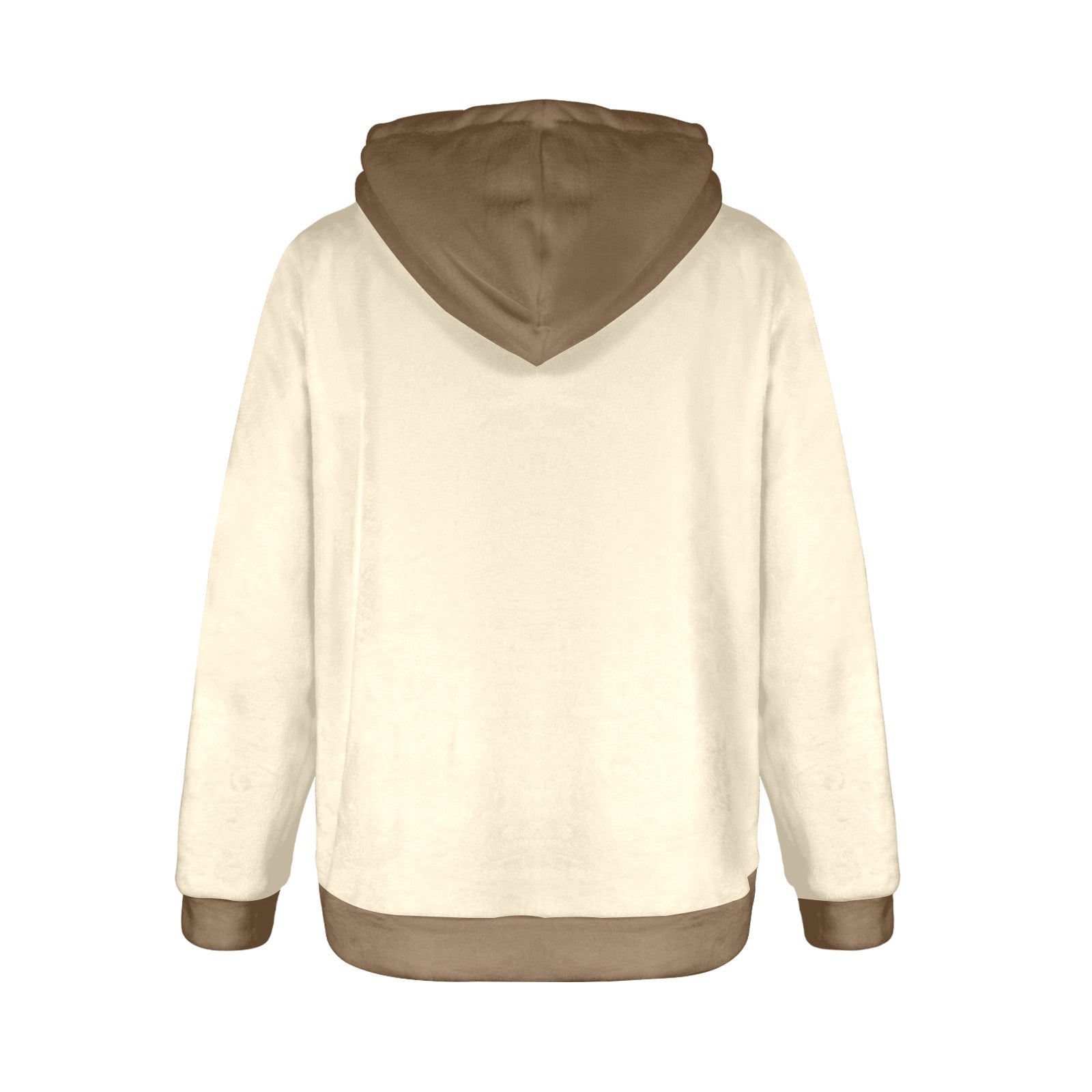 Women's Pearl Yellow & Brown Solid Flannel Hoodie