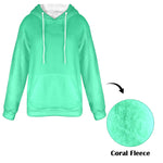 Women's Medium Spring Green Solid Flannel Hoodie