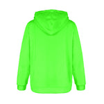 Women's Electric Green Solid Flannel Hoodie