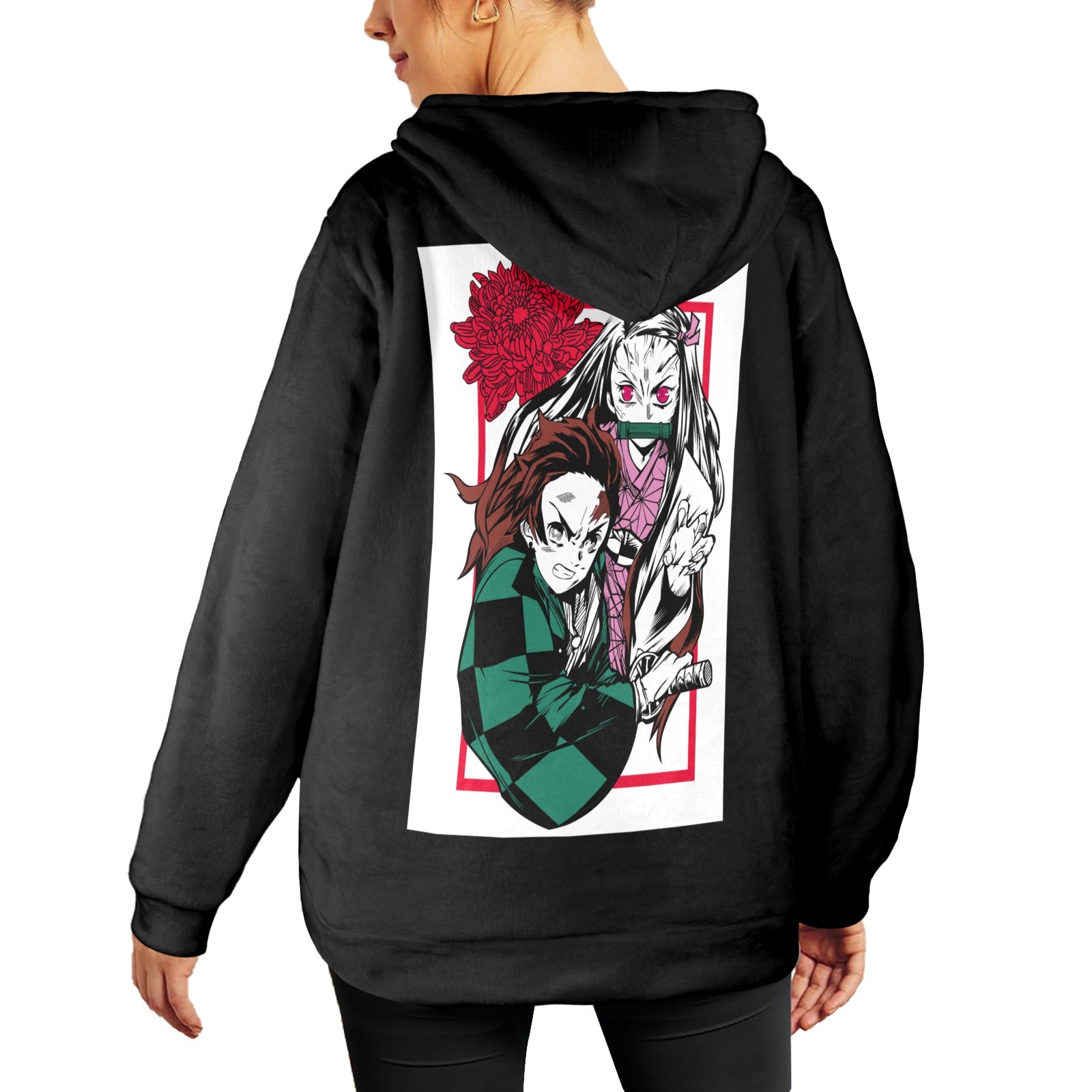 Women's Nezuko Demon Slayer Anime Flannel Hoodie