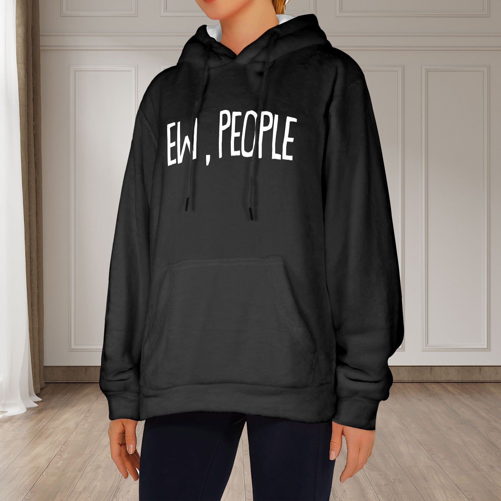 Women's Ew People Abstract Flannel Hoodie