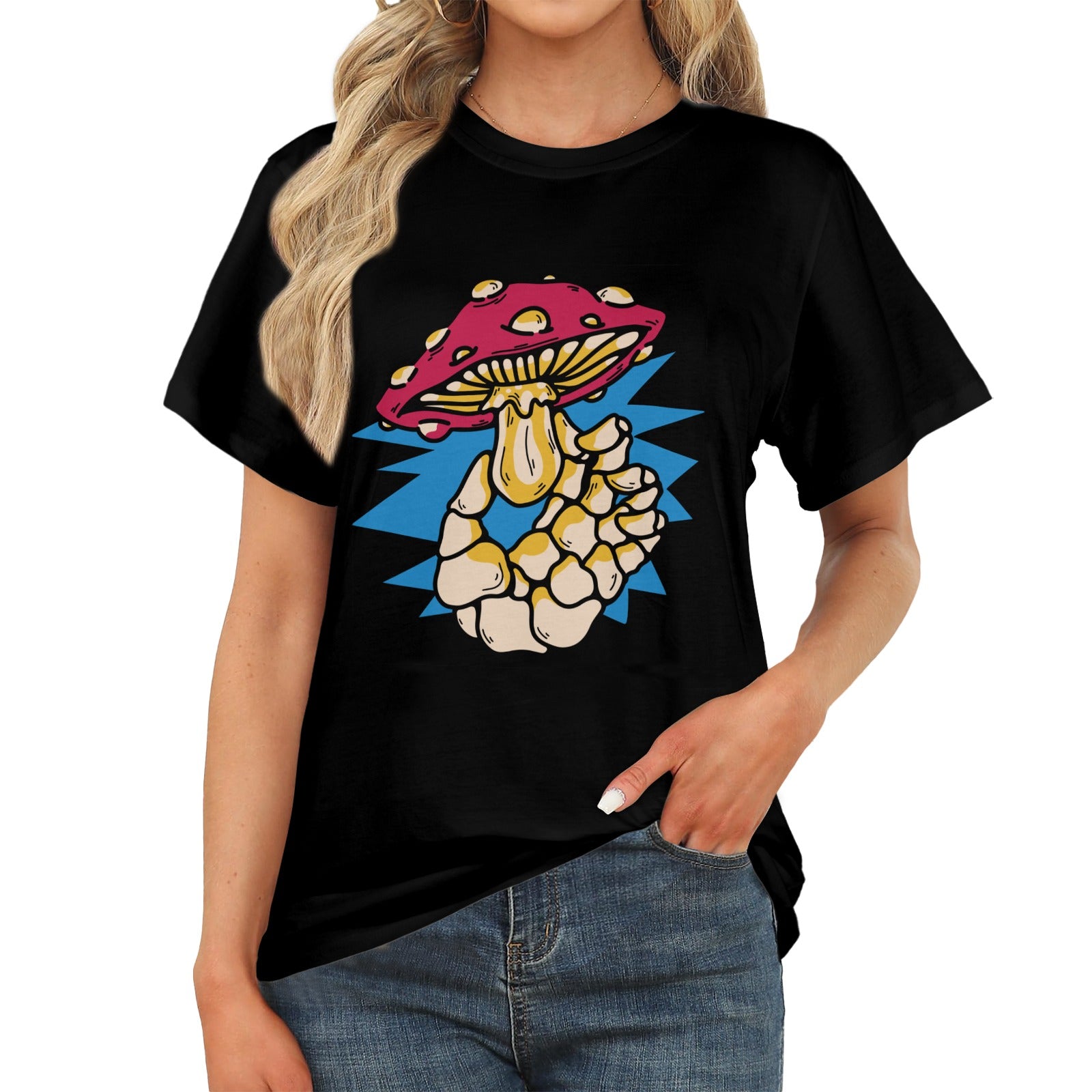 Women's Single Mushroom Acid & Punk Classic Fit T-shirt