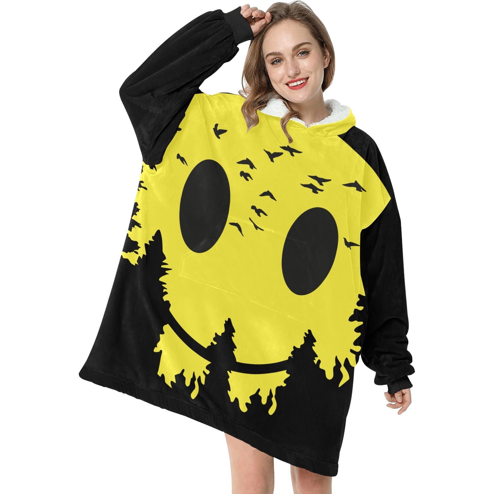 Women's Trippy Moon Acid & Punk Blanket Hoodie