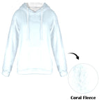 Women's Alice Blue Solid Flannel Hoodie