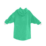 Women's Medium Spring Green Solid Blanket Hoodie