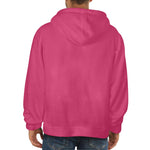 Men's Dark Pink Solid Flannel Hoodie