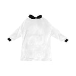 Men's White & Black Solid Blanket Hoodie