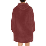 Men's Wine Solid Blanket Hoodie