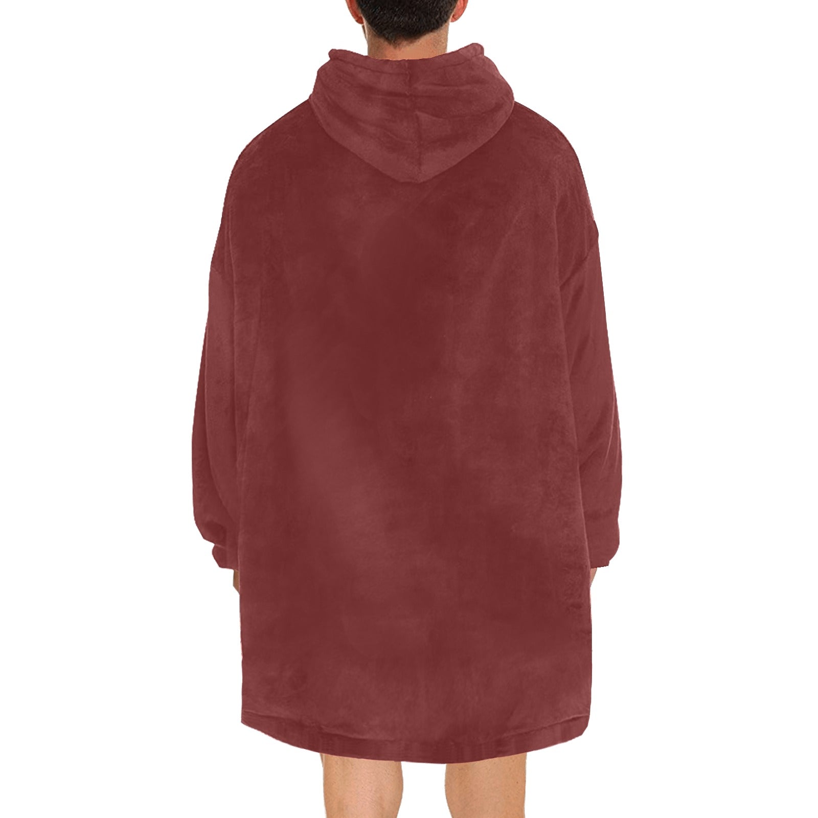 Men's Wine Solid Blanket Hoodie
