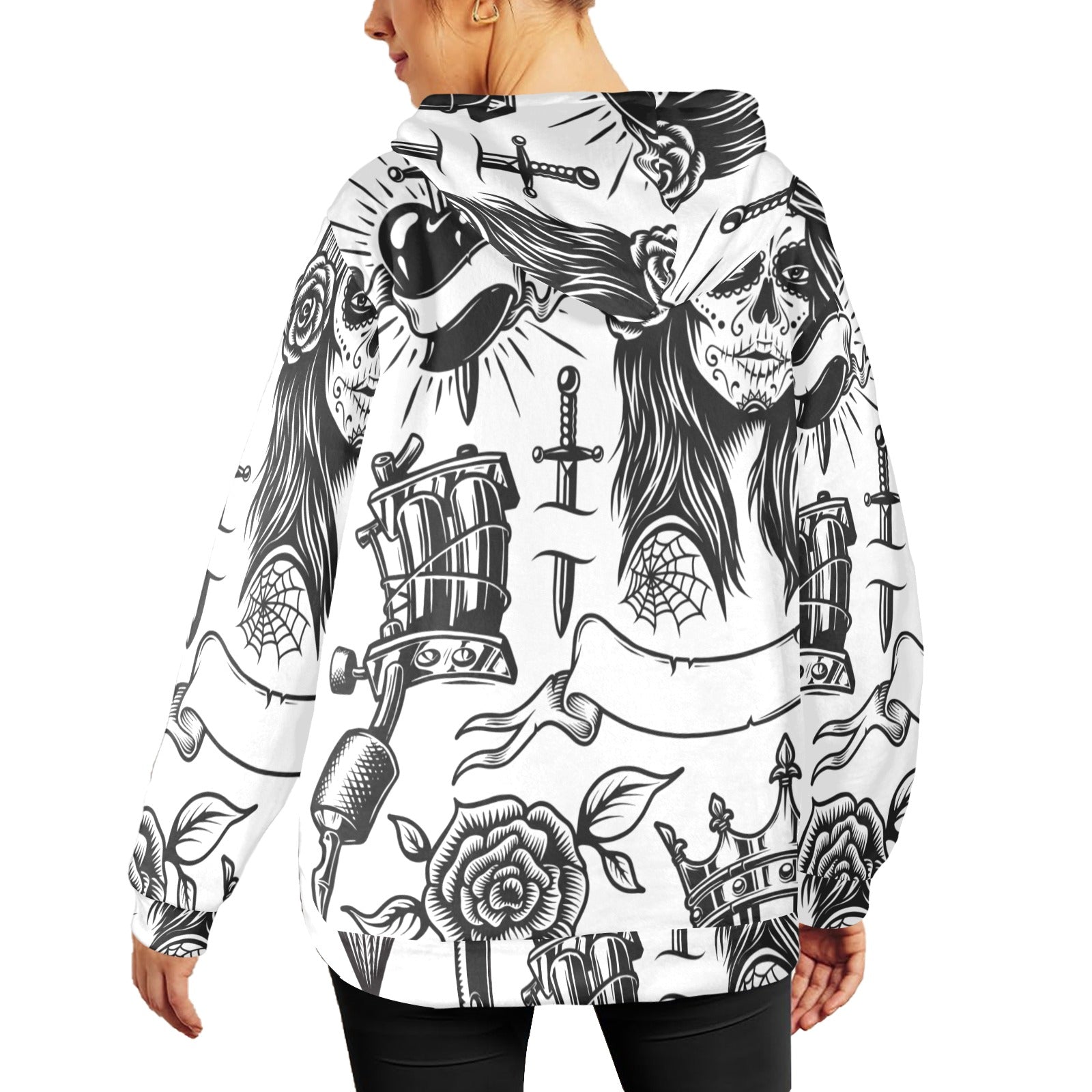 Women's Punk Abstract Flannel Hoodie