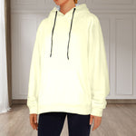 Women's Light Goldenrod Yellow Solid Flannel Hoodie