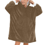 Men's Coffee Brown Solid Blanket Hoodie
