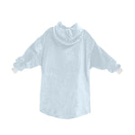 Men's Pale Aqua Blue Solid Blanket Hoodie