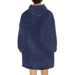Men's Oxford Blue Solid Blanket Hoodie