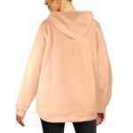 Women's Peach Fuss Solid Flannel Hoodie