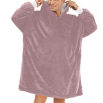 Men's Rosy Brown Solid Blanket Hoodie