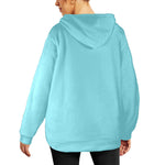 Women's Pale Blue Solid Flannel Hoodie